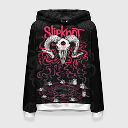 Толстовка-худи женская Slipknot - goat skull, цвет: 3D-белый