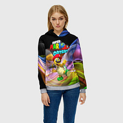 Толстовка-худи женская Super Mario Odyssey - Hero turtle Koopa Troopa, цвет: 3D-меланж — фото 2