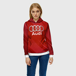 Толстовка-худи женская Audi abstraction, цвет: 3D-белый — фото 2