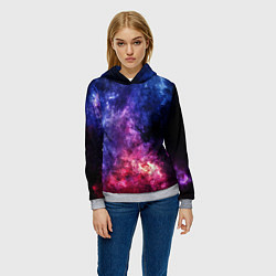 Толстовка-худи женская Космическая туманность Млечного пути, цвет: 3D-меланж — фото 2