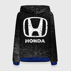 Толстовка-худи женская Honda с потертостями на темном фоне, цвет: 3D-синий