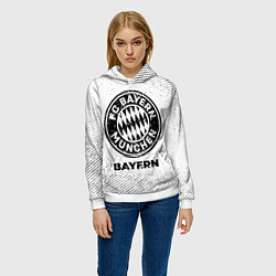 Толстовка-худи женская Bayern с потертостями на светлом фоне, цвет: 3D-белый — фото 2