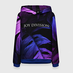 Толстовка-худи женская Joy Division neon monstera, цвет: 3D-синий