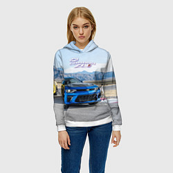 Толстовка-худи женская Chevrolet Camaro ZL 1 - Motorsport, цвет: 3D-белый — фото 2