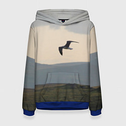 Толстовка-худи женская Чайка, цвет: 3D-синий