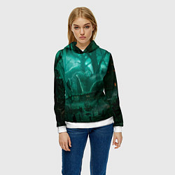 Толстовка-худи женская Причал у болота, цвет: 3D-белый — фото 2