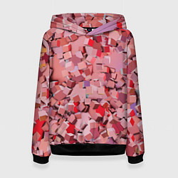 Толстовка-худи женская Розовые кубы, цвет: 3D-черный