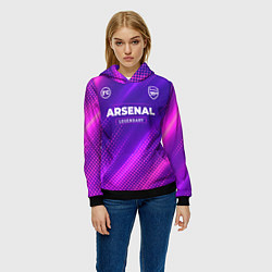 Толстовка-худи женская Arsenal legendary sport grunge, цвет: 3D-черный — фото 2