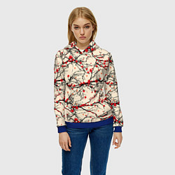 Толстовка-худи женская Sakura flowers, цвет: 3D-синий — фото 2