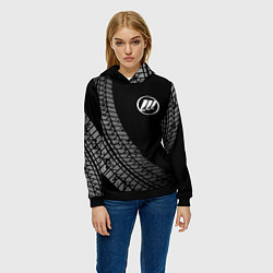 Толстовка-худи женская Lifan tire tracks, цвет: 3D-черный — фото 2