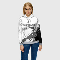 Толстовка-худи женская Thousand Foot Krutch логотип, цвет: 3D-меланж — фото 2