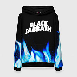 Толстовка-худи женская Black Sabbath blue fire, цвет: 3D-черный