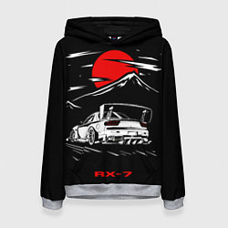 Толстовка-худи женская Мазда RX - 7 JDM Style, цвет: 3D-меланж