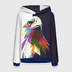 Толстовка-худи женская Орел-птица гордая, цвет: 3D-синий