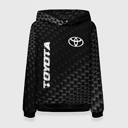Толстовка-худи женская Toyota карбоновый фон, цвет: 3D-черный