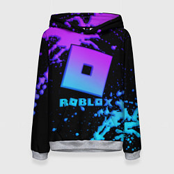 Толстовка-худи женская Roblox logo neon gradient, цвет: 3D-меланж