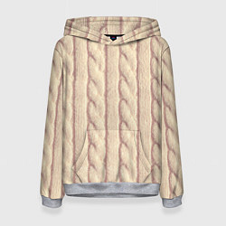 Толстовка-худи женская Светлый вязаный свитер, цвет: 3D-меланж