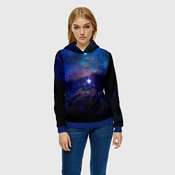 Толстовка-худи женская Звёздное небо, цвет: 3D-синий — фото 2