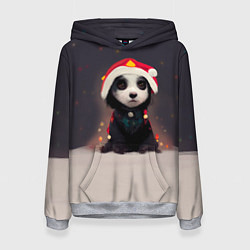 Толстовка-худи женская Пёсель - панда в колпаке, цвет: 3D-меланж