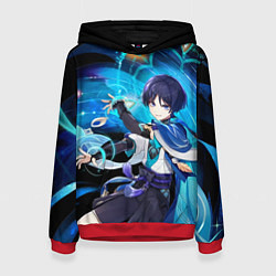 Толстовка-худи женская Странник: Genshin impact, цвет: 3D-красный