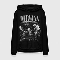 Толстовка-худи женская Nirvana live, цвет: 3D-черный