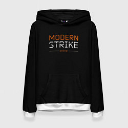 Толстовка-худи женская Логотип Modern strike online, цвет: 3D-белый