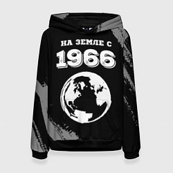 Толстовка-худи женская На Земле с 1966: краска на темном, цвет: 3D-черный