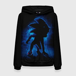 Толстовка-худи женская Sonic - dark theme, цвет: 3D-черный