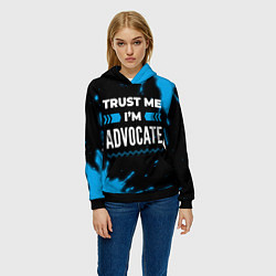 Толстовка-худи женская Trust me Im advocate dark, цвет: 3D-черный — фото 2
