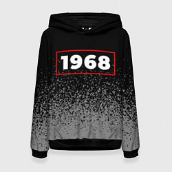 Толстовка-худи женская 1968 - в красной рамке на темном, цвет: 3D-черный