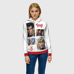 Толстовка-худи женская Оуэн Уилсон и Бен Стиллер в аниме Берсерк, цвет: 3D-красный — фото 2