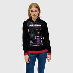 Толстовка-худи женская Urban street, цвет: 3D-красный — фото 2
