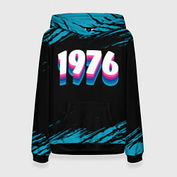 Толстовка-худи женская Made in 1976: vintage art, цвет: 3D-черный