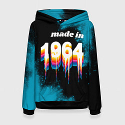 Толстовка-худи женская Made in 1964: liquid art, цвет: 3D-черный