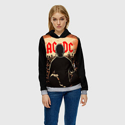 Толстовка-худи женская На рок концерте, цвет: 3D-меланж — фото 2