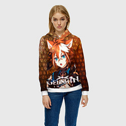 Толстовка-худи женская Горо элементали, цвет: 3D-белый — фото 2