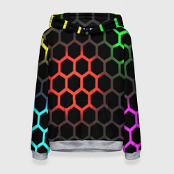 Толстовка-худи женская Gradient hexagon genshin, цвет: 3D-меланж