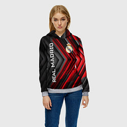 Толстовка-худи женская Real Madrid art, цвет: 3D-меланж — фото 2