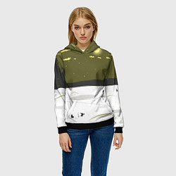 Толстовка-худи женская Зимняя рыбалка, цвет: 3D-черный — фото 2