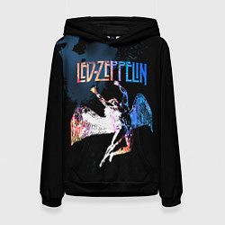 Толстовка-худи женская Led Zeppelin black, цвет: 3D-черный