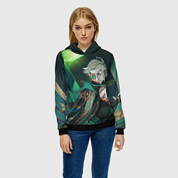 Толстовка-худи женская Alhaitham Genshin Impact, цвет: 3D-черный — фото 2