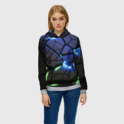 Толстовка-худи женская Светящаяся лава, цвет: 3D-меланж — фото 2