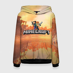 Толстовка-худи женская Стив Майнкрафт Minecraft, цвет: 3D-черный