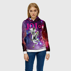 Толстовка-худи женская Made in heaven - stand of Enrico Pucci - Jojo, цвет: 3D-белый — фото 2