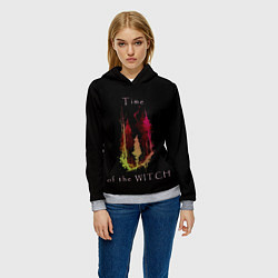 Толстовка-худи женская Время ведьмы - минимализм, цвет: 3D-меланж — фото 2