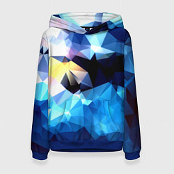 Толстовка-худи женская Polygon blue abstract collection, цвет: 3D-синий