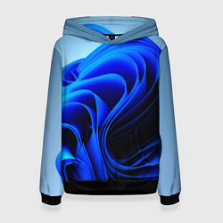 Толстовка-худи женская Win 11 заставка, цвет: 3D-черный