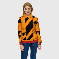 Толстовка-худи женская Абстракция abstractart, цвет: 3D-красный — фото 2