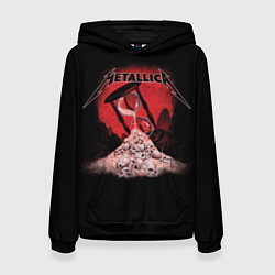 Толстовка-худи женская Metallica - время, цвет: 3D-черный