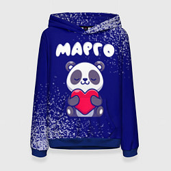 Толстовка-худи женская Марго панда с сердечком, цвет: 3D-синий